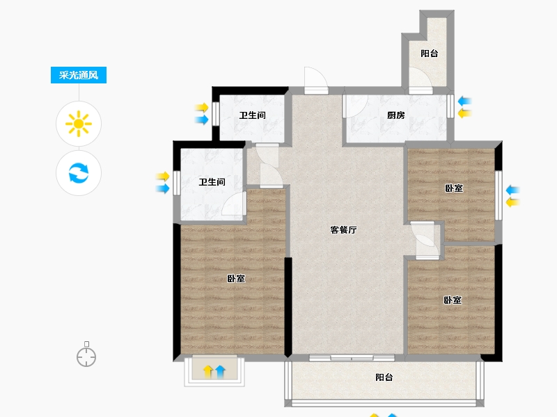 湖南省-常德市-大汉·澧水龙城-92.53-户型库-采光通风