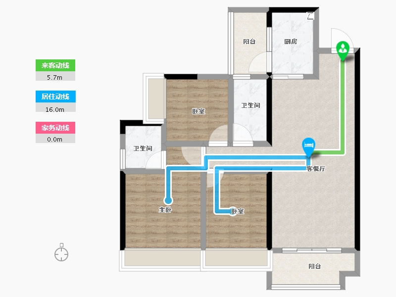 湖南省-娄底市-宁邦中心二期公园里-93.00-户型库-动静线