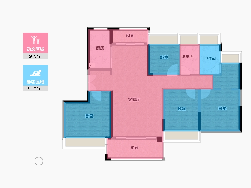 广东省-珠海市-世荣尚观花园-108.37-户型库-动静分区