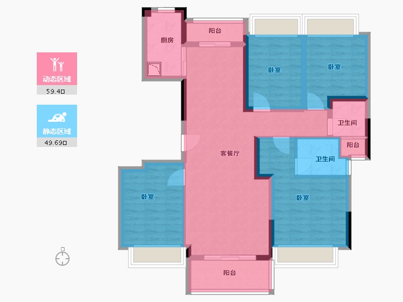 广东省-广州市-龙光玖御湖-95.98-户型库-动静分区