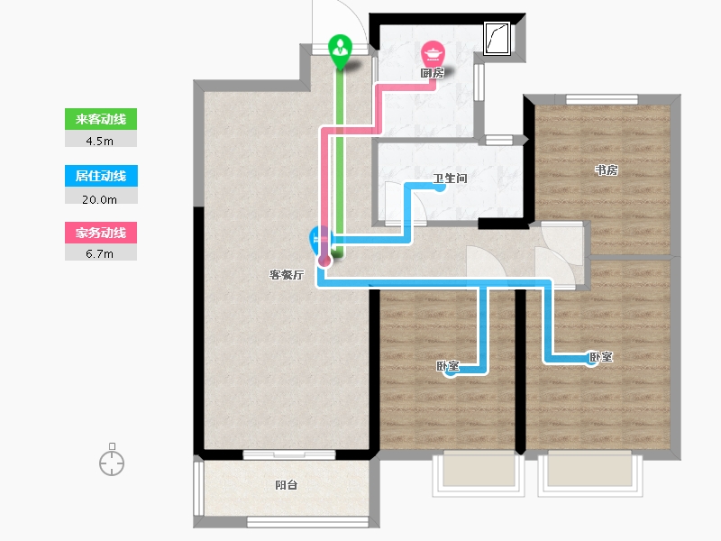 湖北省-武汉市-武地融创金麟壹号-93.22-户型库-动静线