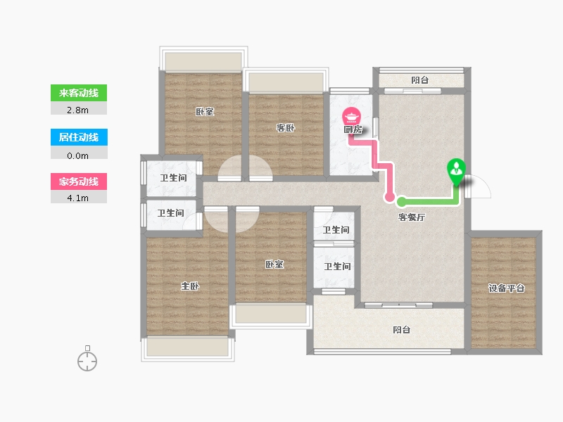 湖南省-娄底市-芙蓉贵府-134.01-户型库-动静线