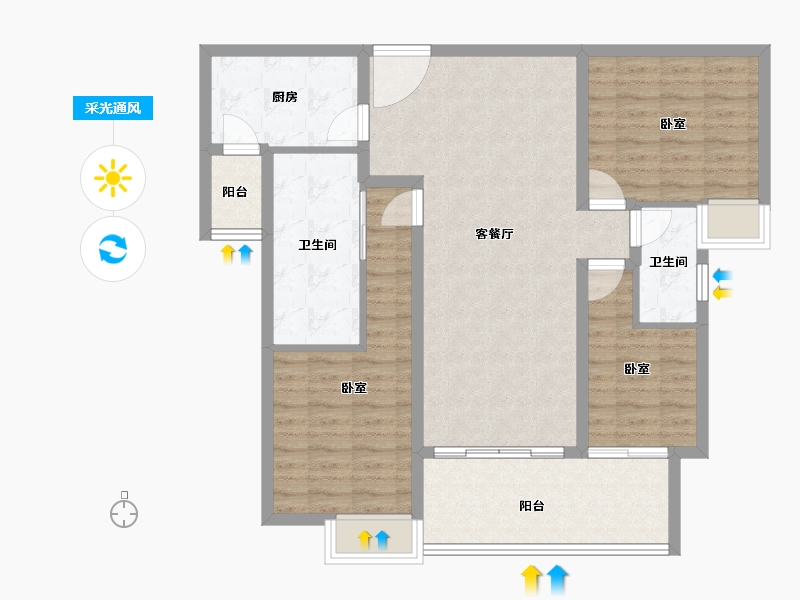 湖南省-岳阳市-南湖领域-97.80-户型库-采光通风