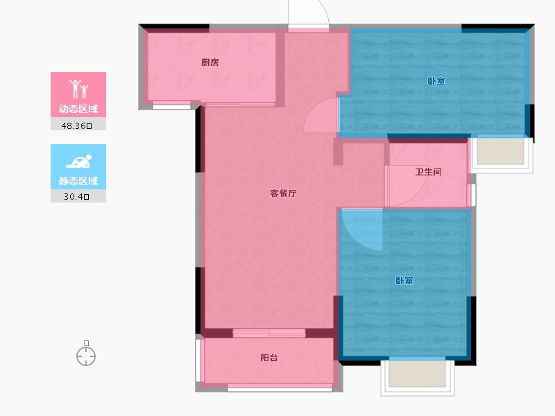 湖北省-武汉市-武地融创金麟壹号-71.01-户型库-动静分区