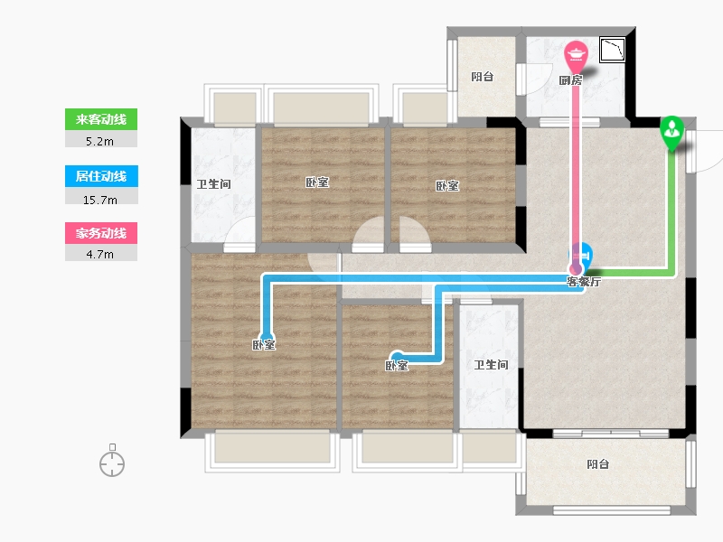 广东省-广州市-龙光玖御湖-102.68-户型库-动静线