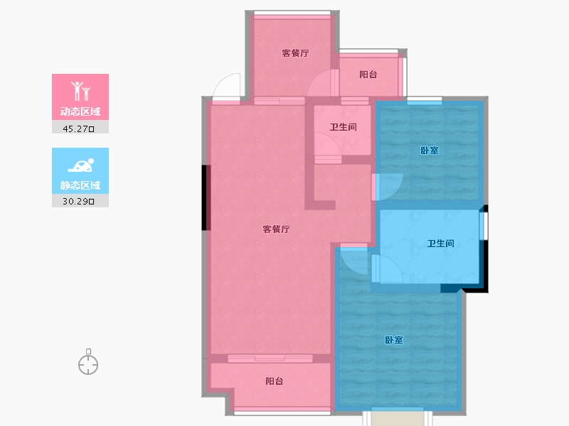 湖南省-岳阳市-云溪大汉新城-65.96-户型库-动静分区