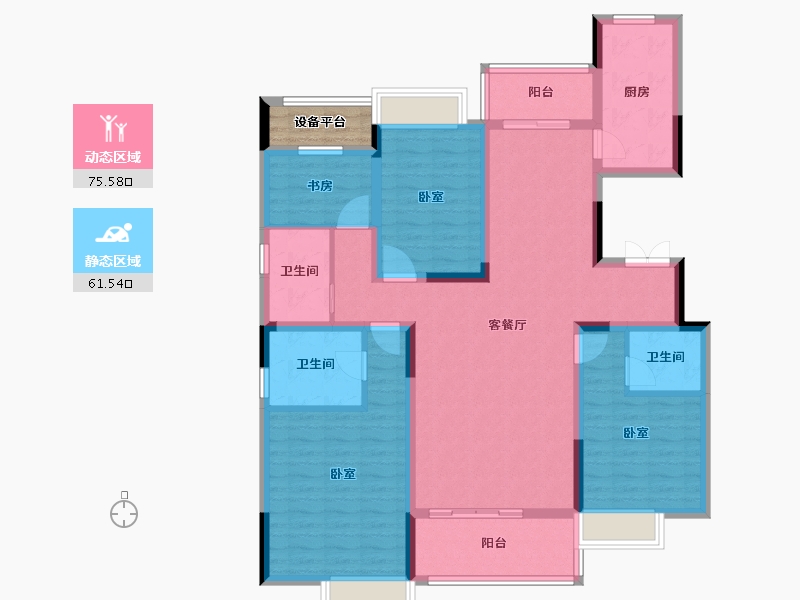 湖南省-长沙市-润和雅郡-125.01-户型库-动静分区