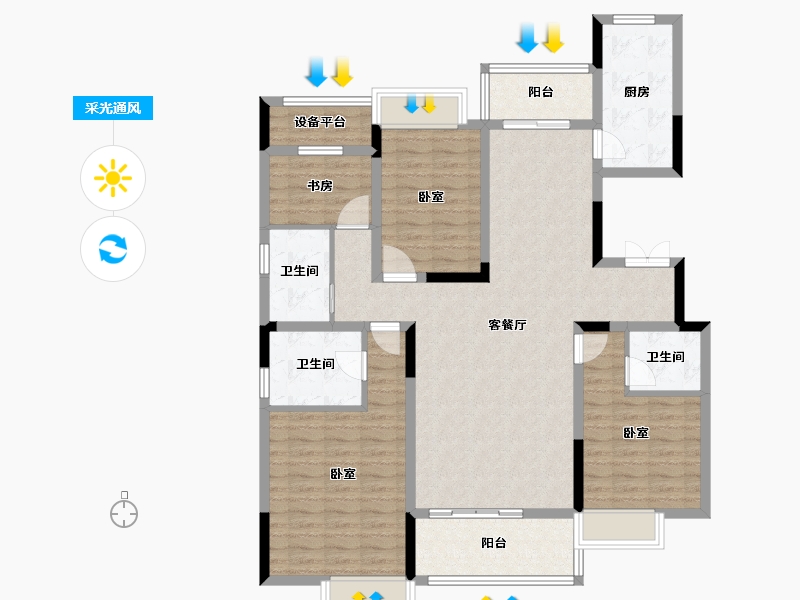 湖南省-长沙市-润和雅郡-125.01-户型库-采光通风