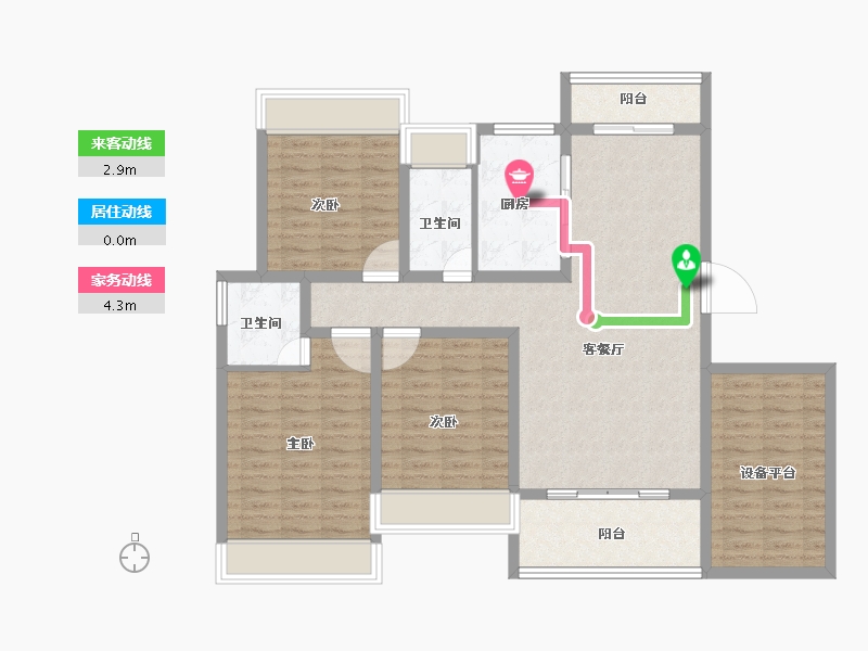 湖南省-娄底市-芙蓉贵府-114.65-户型库-动静线