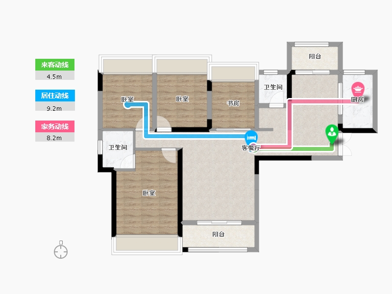 湖南省-岳阳市-锦绣新城-96.33-户型库-动静线