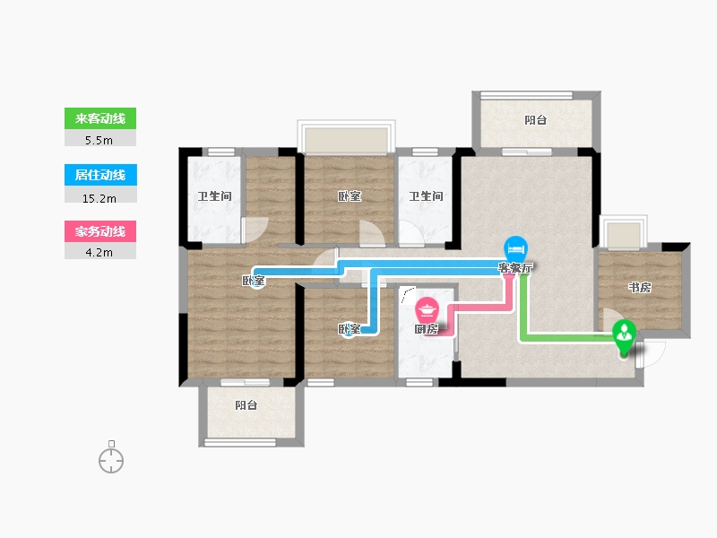 湖北省-武汉市-瑞云居-94.38-户型库-动静线