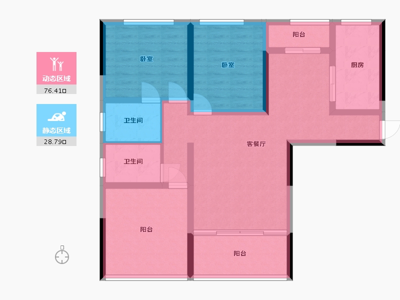 湖南省-娄底市-百弘·学府城-93.43-户型库-动静分区