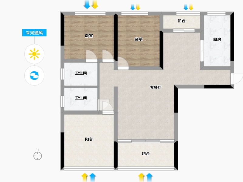 湖南省-娄底市-百弘·学府城-93.43-户型库-采光通风