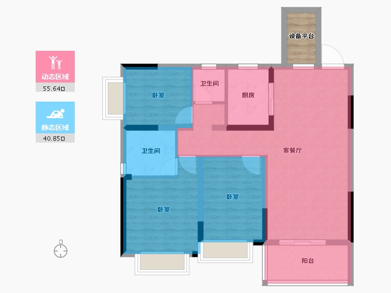 湖南省-长沙市-润和雅郡-89.68-户型库-动静分区