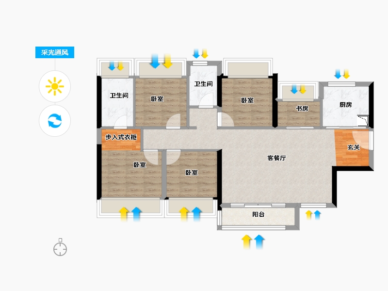 广东省-深圳市-天汇城-88.32-户型库-采光通风