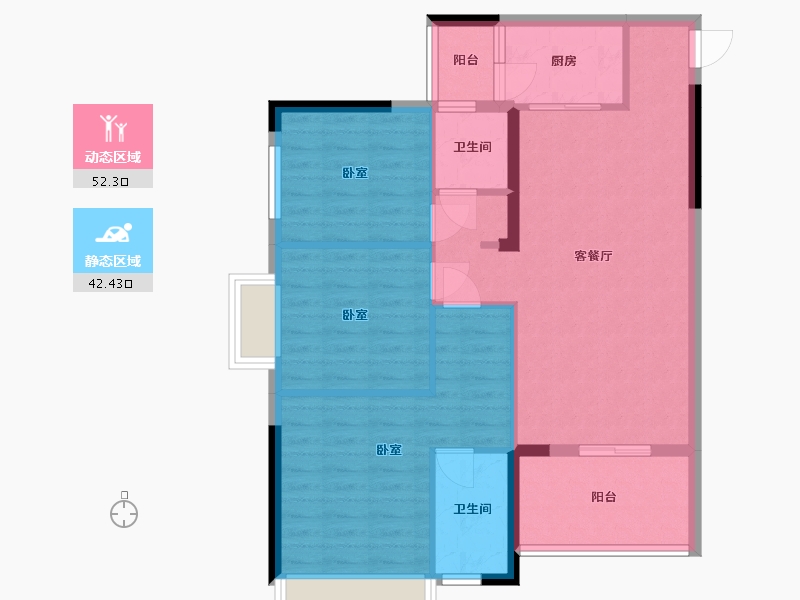 湖北省-武汉市-瑞云居-85.20-户型库-动静分区