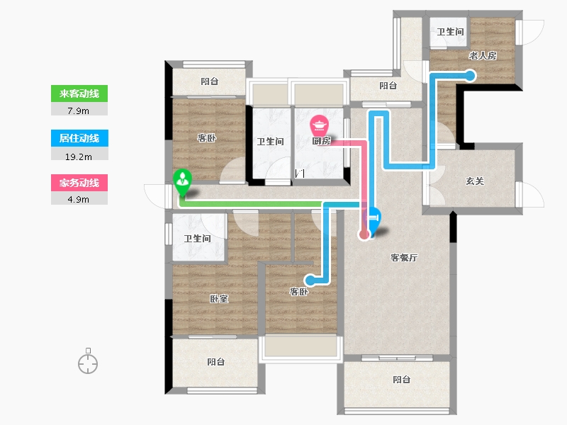 湖南省-娄底市-铁昇·资水原著-114.71-户型库-动静线