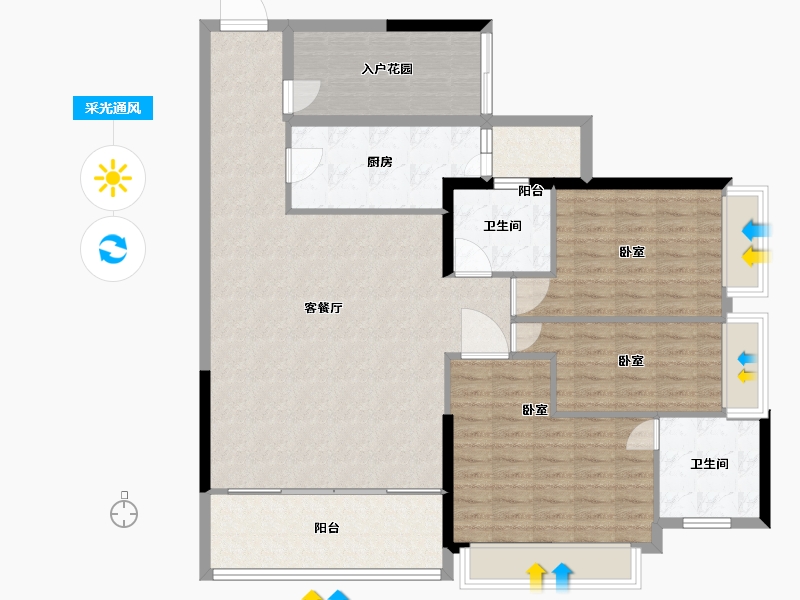 湖南省-郴州市-北湖中央公园-124.35-户型库-采光通风