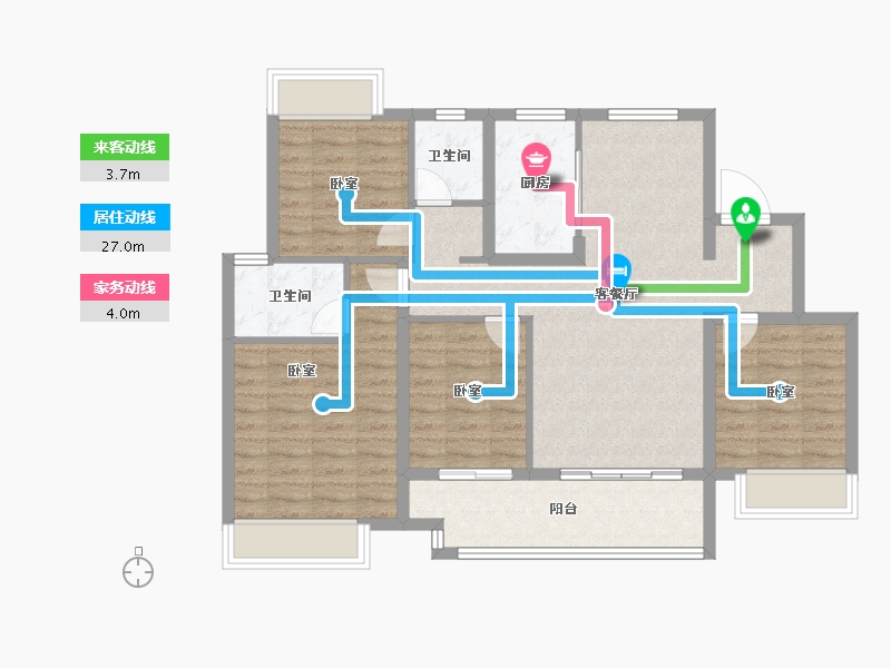 湖南省-长沙市-东原·启城-94.00-户型库-动静线