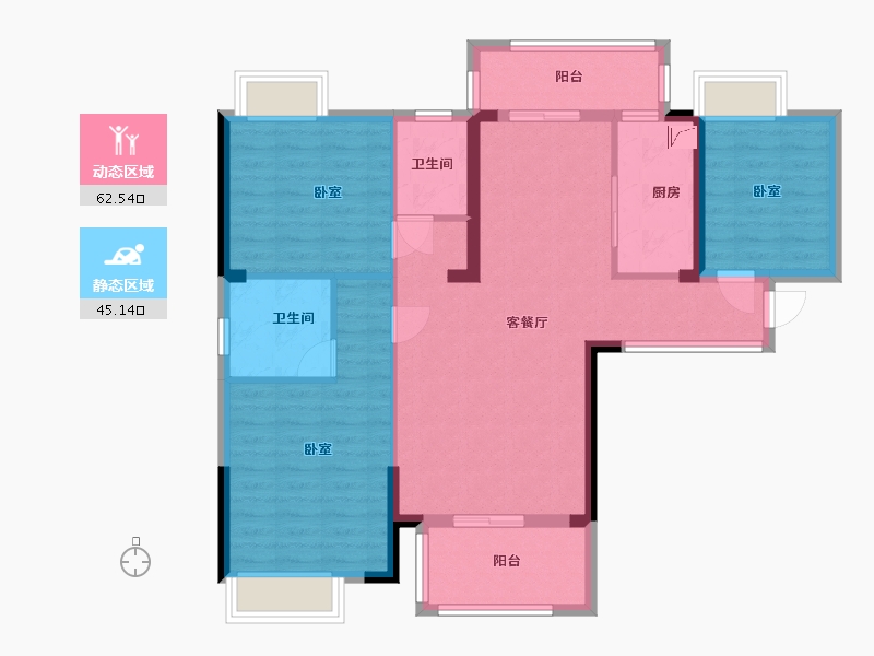 湖北省-武汉市-瑞云居-96.14-户型库-动静分区