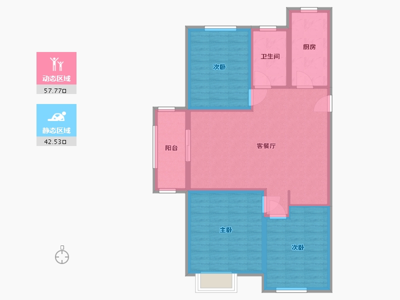 江苏省-徐州市-港利上城国际-90.00-户型库-动静分区