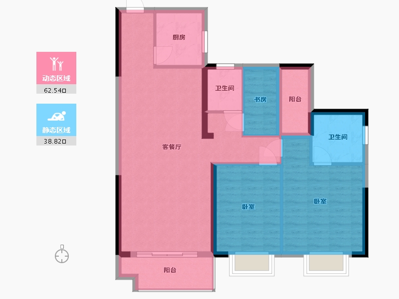 湖南省-常德市-大汉·澧水龙城-90.99-户型库-动静分区