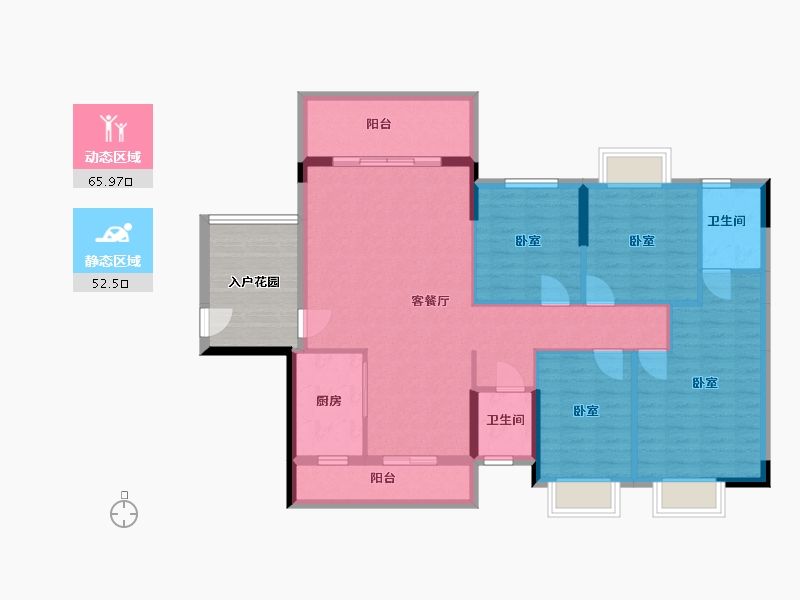 湖南省-郴州市-郴州馨河湾-115.66-户型库-动静分区