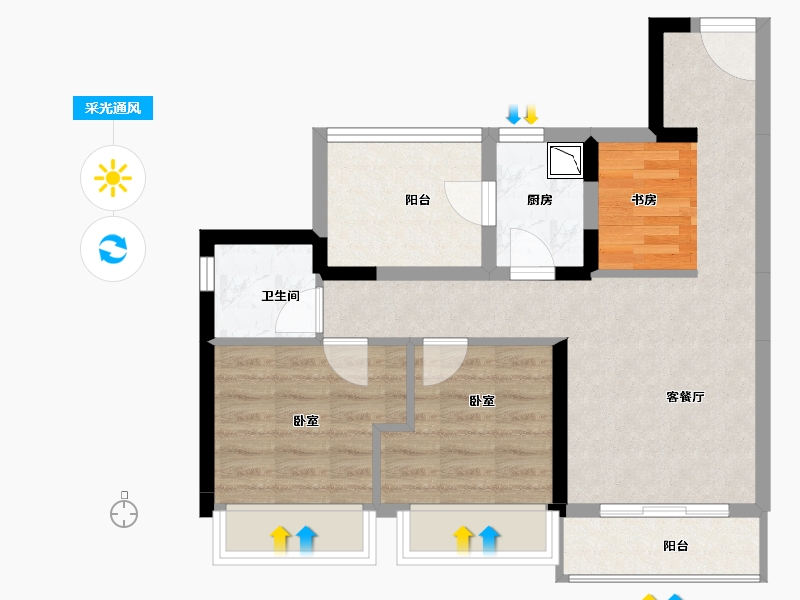 广东省-深圳市-天玑公馆-61.09-户型库-采光通风