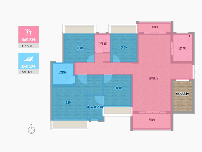 湖南省-娄底市-宁邦中心二期公园里-117.00-户型库-动静分区