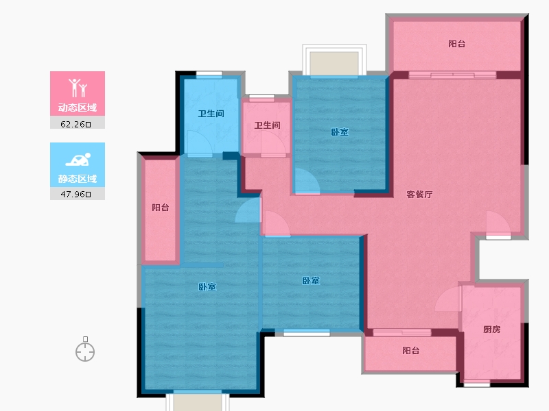 湖南省-常德市-大汉·澧水龙城-98.20-户型库-动静分区