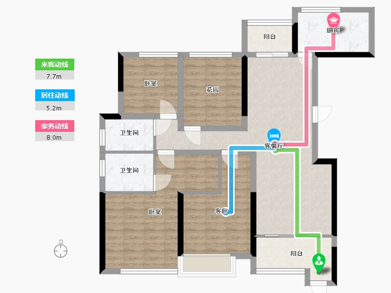 湖南省-娄底市-百弘·学府城-99.60-户型库-动静线