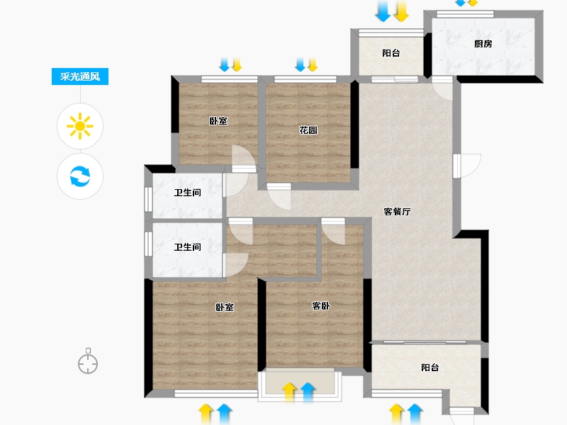 湖南省-娄底市-百弘·学府城-99.60-户型库-采光通风