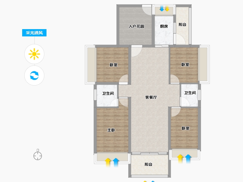 广东省-广州市-花都凤凰御景-118.00-户型库-采光通风