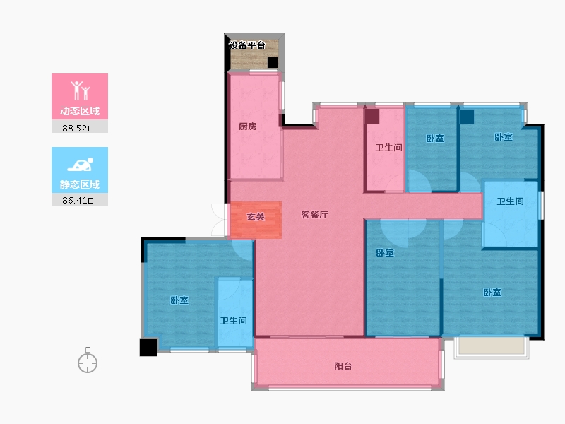 湖南省-常德市-碧桂园朗州府-164.10-户型库-动静分区