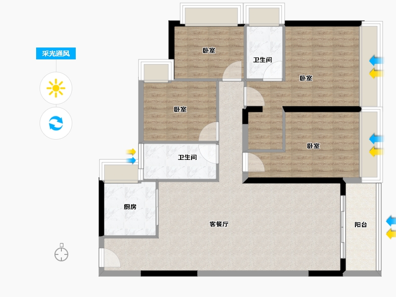 广东省-深圳市-合正丹郡-114.00-户型库-采光通风