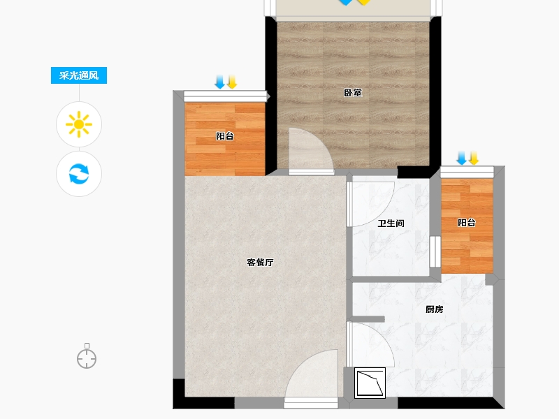 广东省-深圳市-合正丹郡-40.71-户型库-采光通风