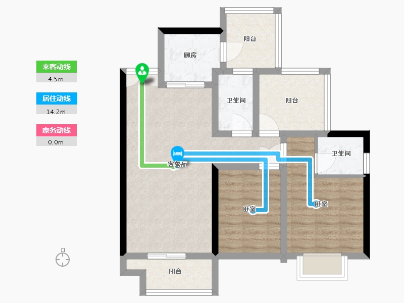 湖南省-长沙市-中南国际眼镜城-69.85-户型库-动静线