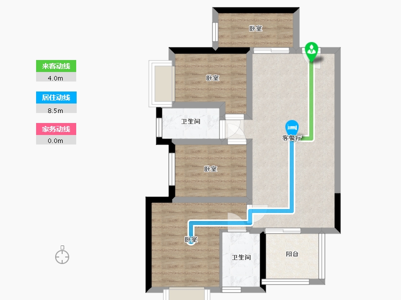 湖南省-长沙市-万科里梅溪郡-69.13-户型库-动静线