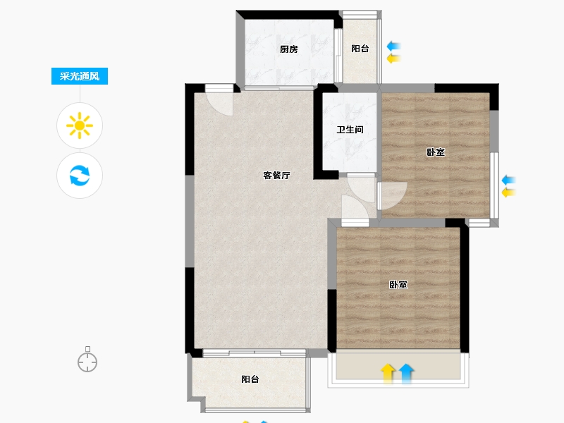 湖南省-常德市-大汉·澧水龙城-66.33-户型库-采光通风