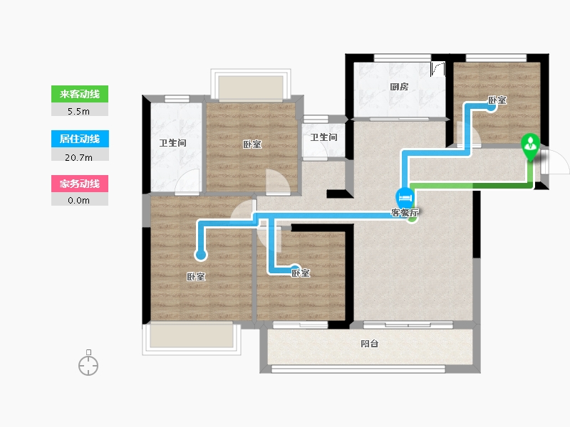 湖南省-岳阳市-北控·岳州府-87.88-户型库-动静线