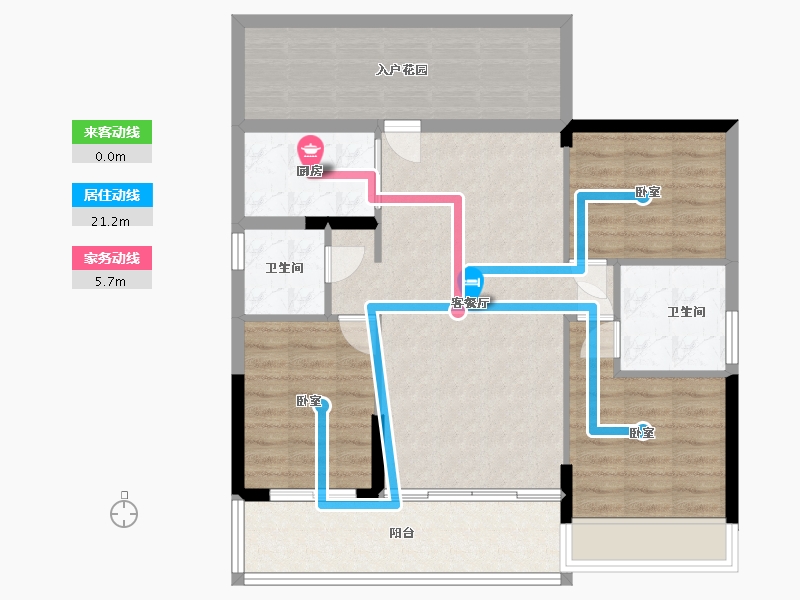 湖南省-常德市-六合清华圆-91.80-户型库-动静线