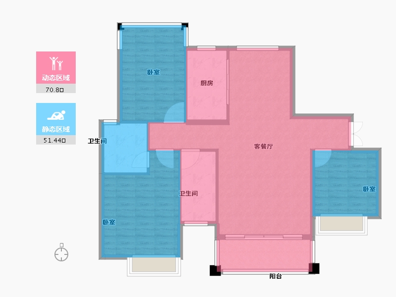 湖南省-常德市-诚信东郡-112.00-户型库-动静分区