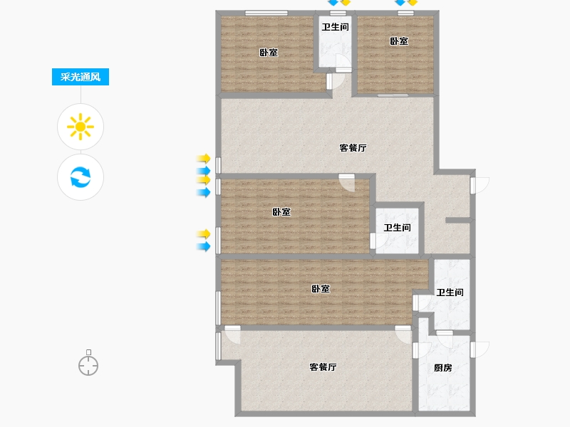 湖北省-武汉市-奥山光谷世纪城-177.00-户型库-采光通风