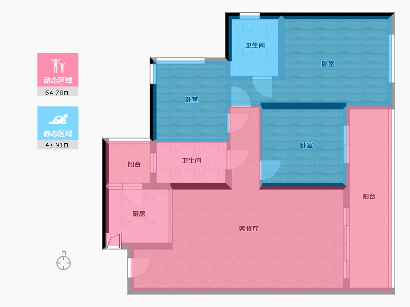 湖南省-怀化市-金为·潇湘蓉城-97.12-户型库-动静分区