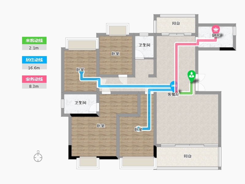 湖南省-娄底市-五江·碧桂园城市广场-131.19-户型库-动静线