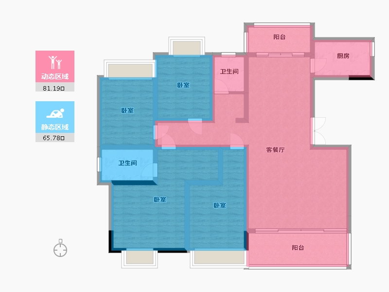 湖南省-娄底市-五江·碧桂园城市广场-131.19-户型库-动静分区