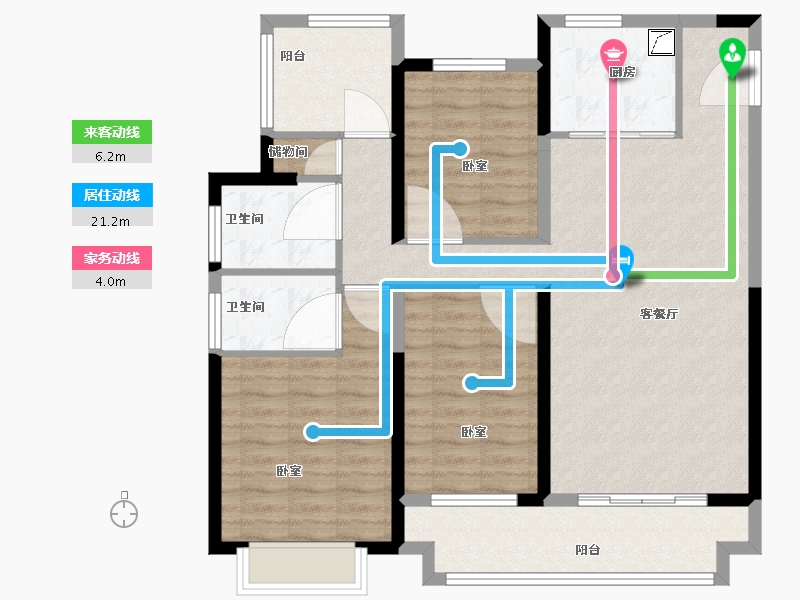 湖南省-岳阳市-中梁·首府-103.00-户型库-动静线