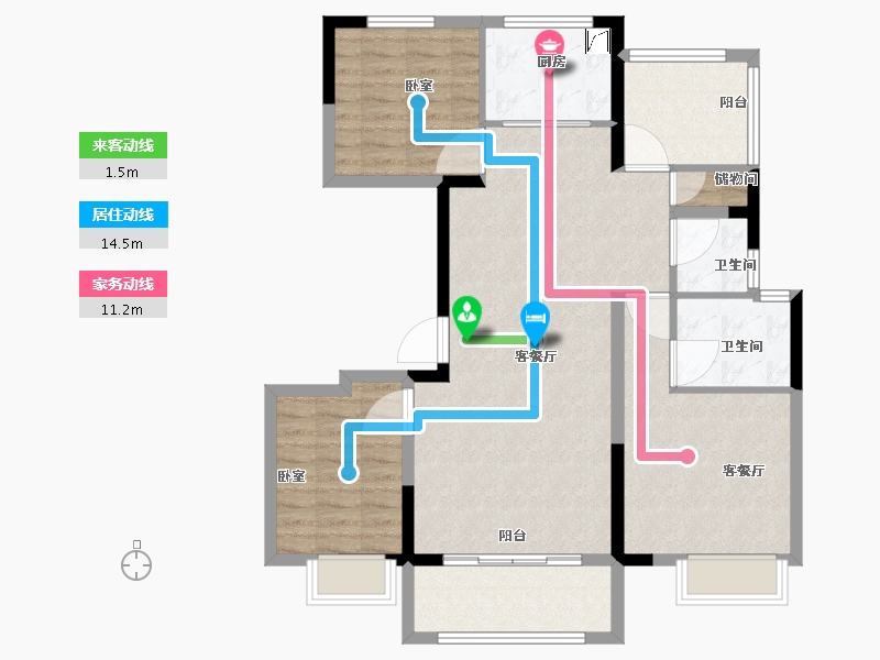 湖南省-岳阳市-中梁·首府-100.01-户型库-动静线