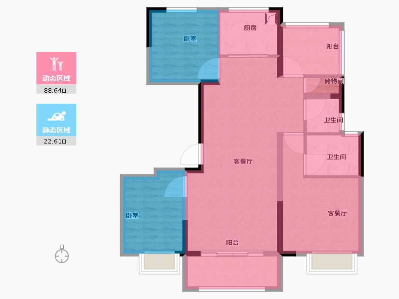 湖南省-岳阳市-中梁·首府-100.01-户型库-动静分区