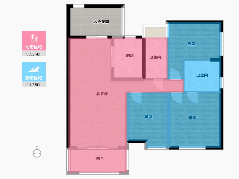 湖南省-怀化市-金达华府-95.15-户型库-动静分区